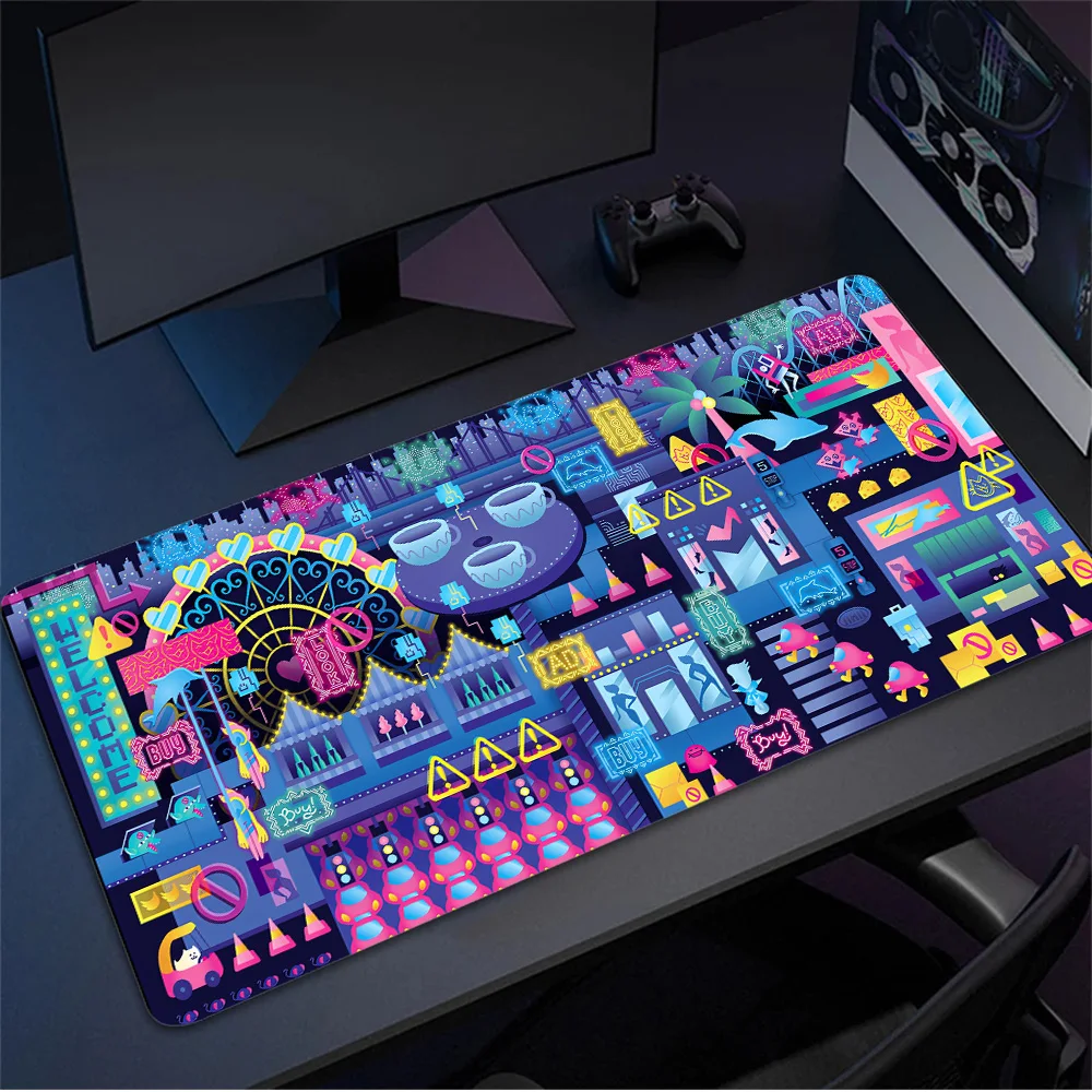 Anime Cyber City Extended Pad Mouse Pc Gaming Accessories Desk Mat Table Pads Deskmat Gamer Cabinet Mausepad Mousepad Mats Mause
