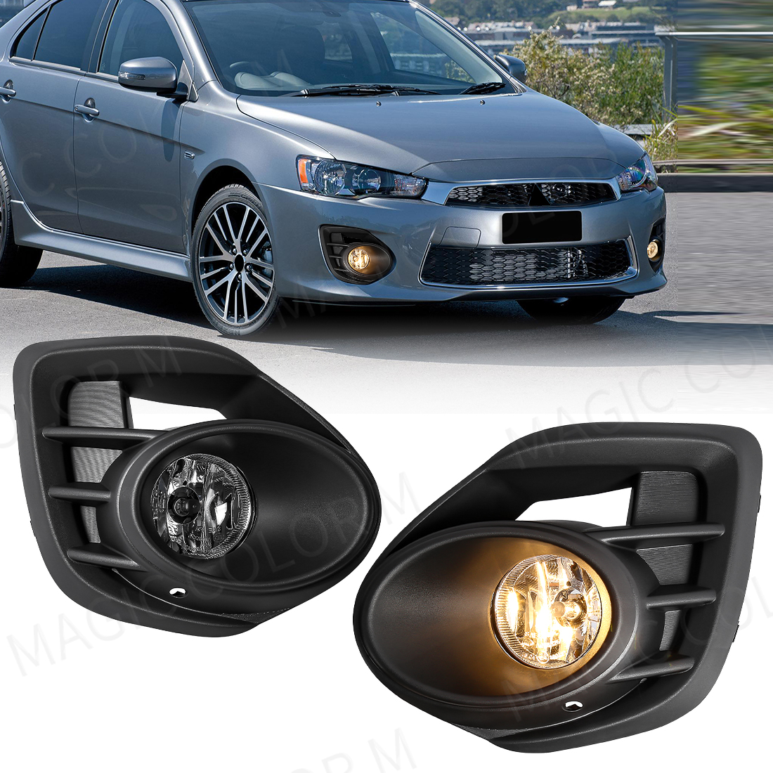 DLAA For Mitsubishi Lancer 2015 2016 2017 Car Fog Lamps Daytime Running Lights DRL Front Bumper Headlights Daylight Covers Wires