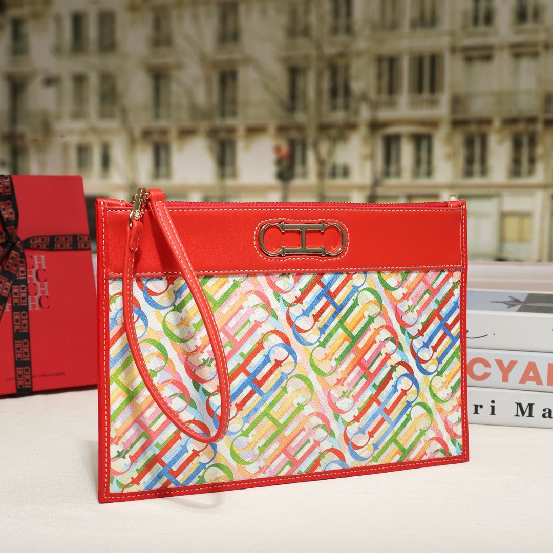 CHHC 2026 Floral Pattern Women's Clutch with Letter Design Trendy Portable Casual Handbag for Ladies Bag
