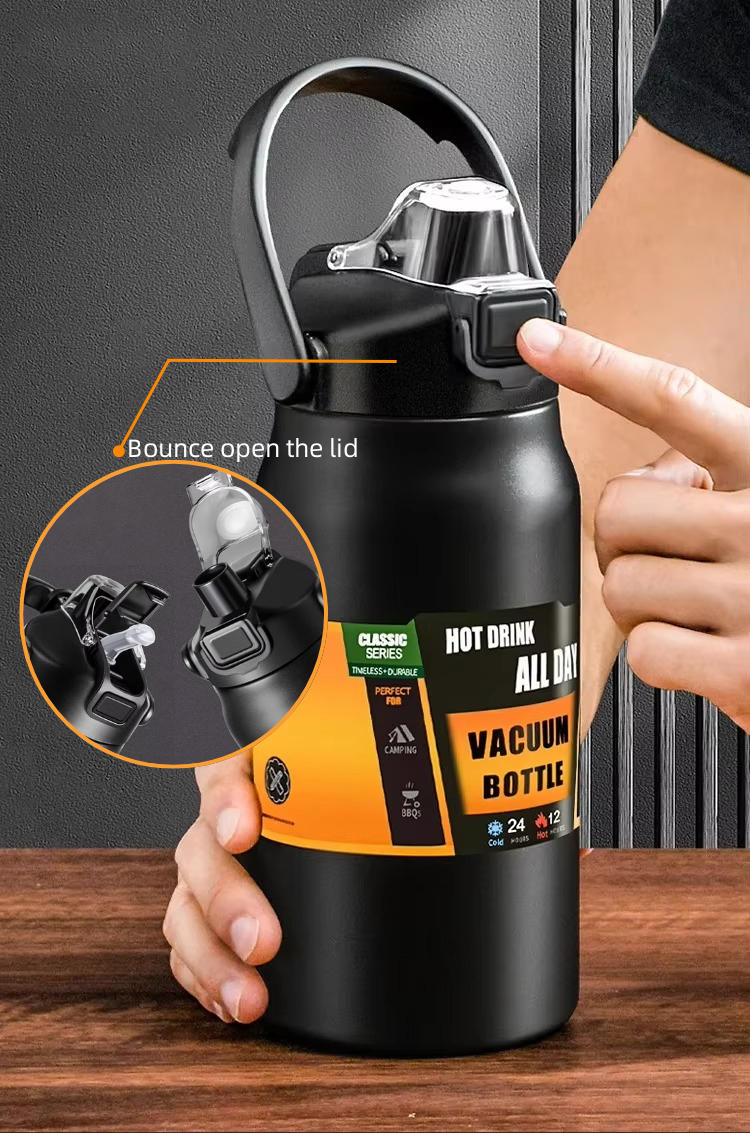304 Stainless Steel Vacuum Tumbler with Straw Hot Cold Sports Water Bottle Outdoor Thermos