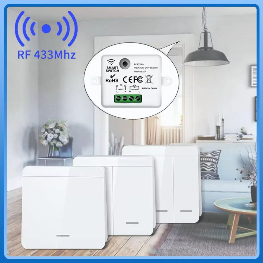 Smart Wireless Switch RF 433Mhz Self-Powered Push Button Wall Panels Remote Controller Light Switch Waterproof Wall Switch