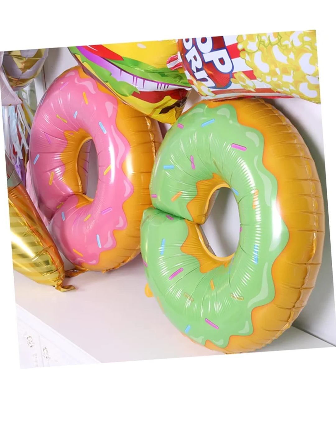 1pc 28” Big Giant Donut Full Foil Balloons Large Mylar Doughnut Balloon for Birthday Wedding Decoration Baby Shower Donut Theme Birthday Party Supplies Decorations