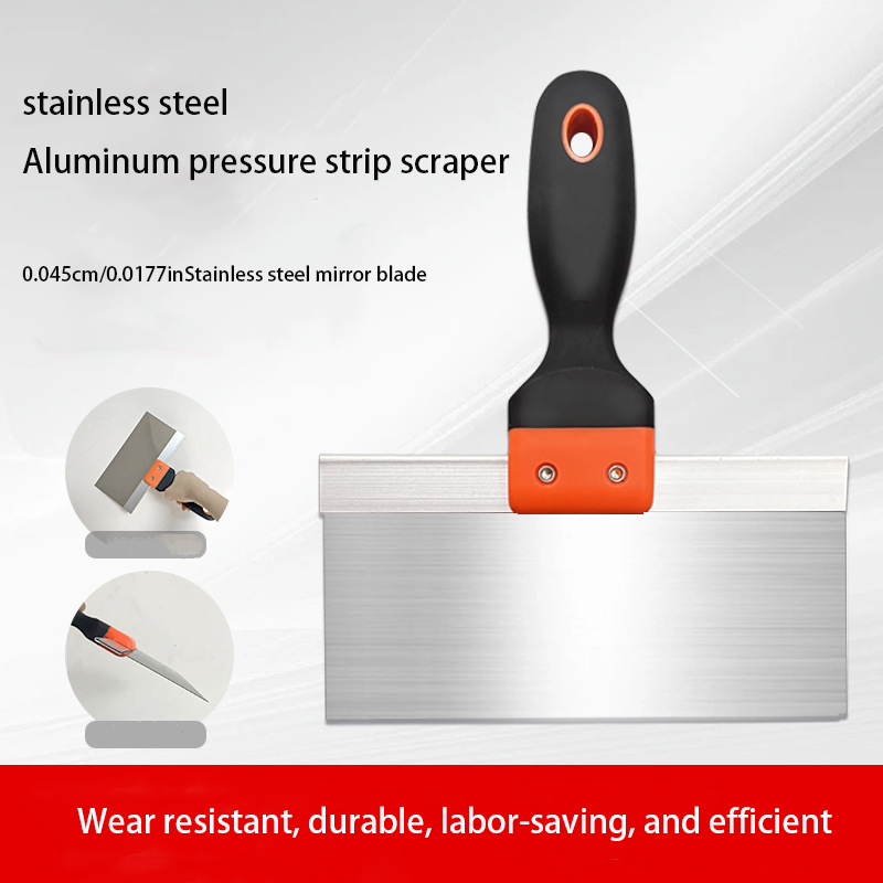 Thickened stainless steel putty applicator, cleaning applicator for wall plastering, puttying, painting, flooring, and walls.