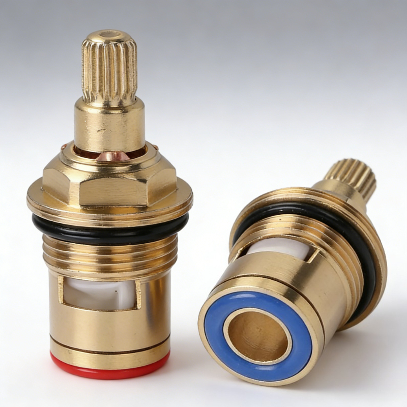 1/2 Pcs Durable Brass Ceramic Faucet Cartridge Universal Replacement Valve for Bathroom Tap Fits Both Rotation Directions