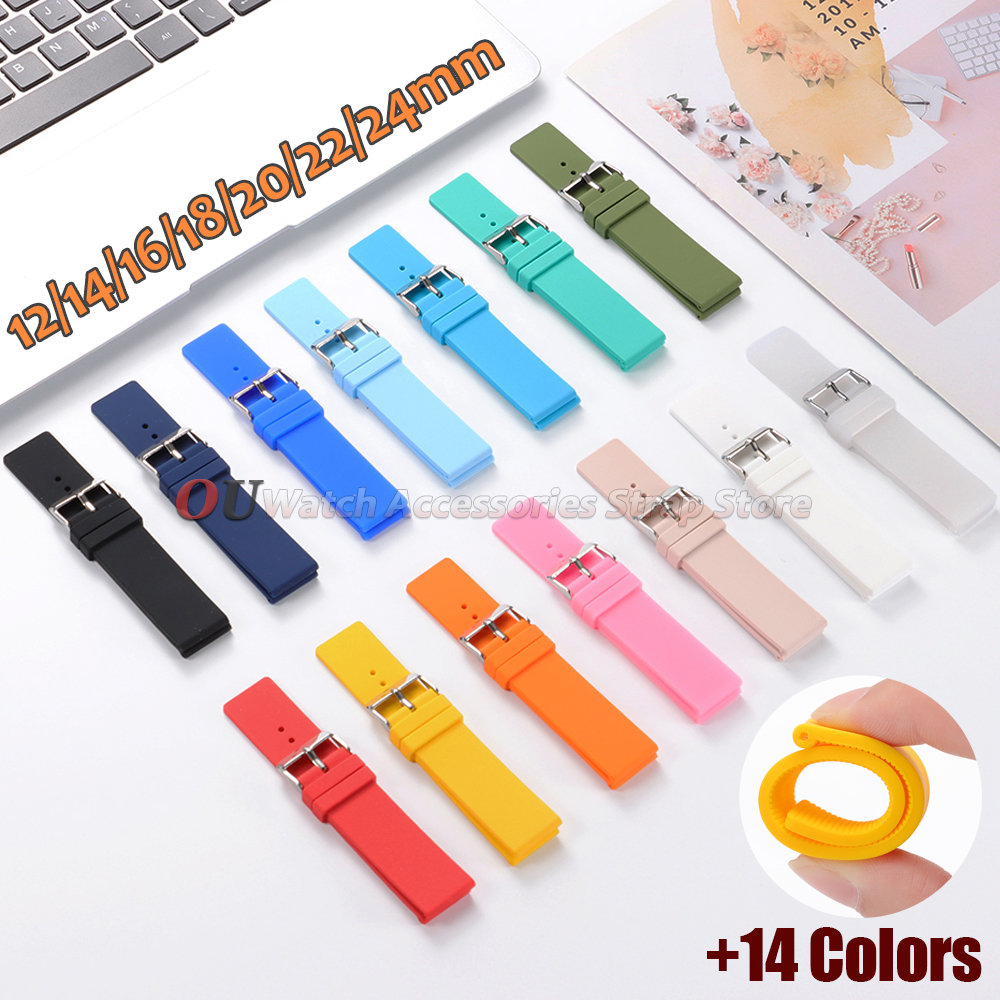 Silicone Watchstrap for for DW Watchband Sports 12/14/16mm 18mm 20mm 22mm 24mm Universal Men Women Watch Bracelets
