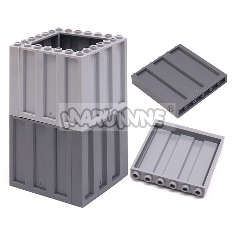 Marumine 30PCS 23405 Panel 1x6x5 Corrugated Plate MOC Model Kit Container Car Track Accessories Building Bricks Idea Parts