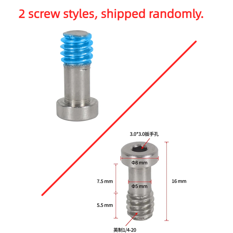 1/4"-20 Screw Thread DSLR Camera Screw for Quick Release Plate Stainless Steel Hexagon Socket Head Bolt Photography Tool