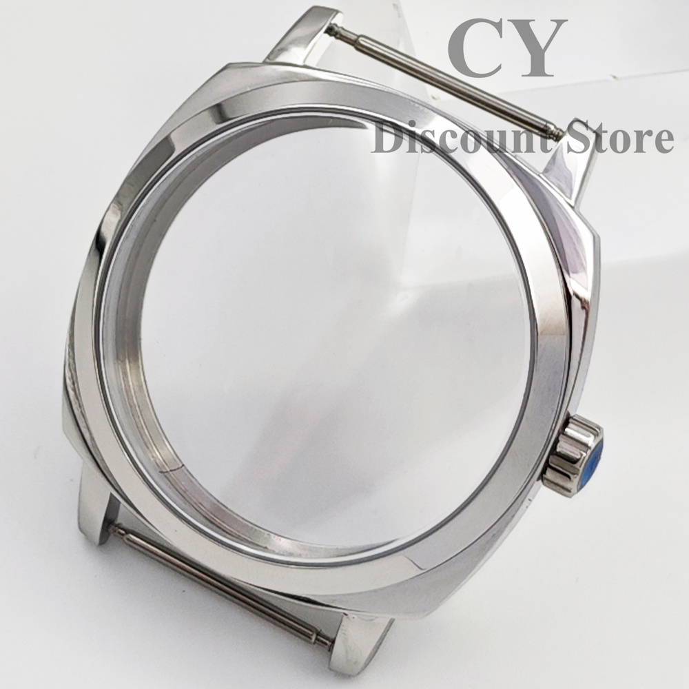 RICHUS ETA6497 Watch Case 42mm Silver Stainless Steel Watch Case Sapphire Glass fit ETA 6497 6498 ST3600 Movement Watch Accessor