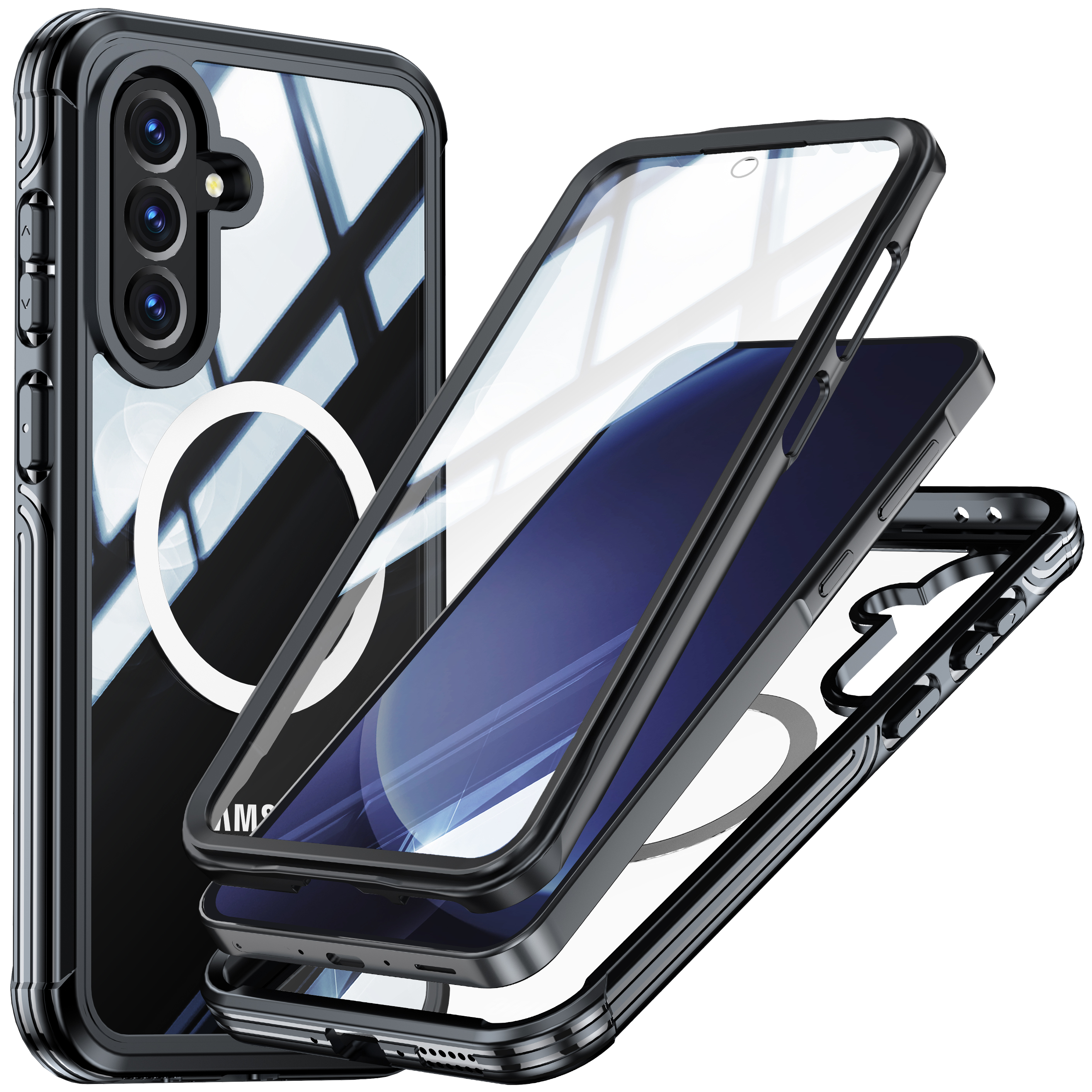 Shellb-For A36/A56 Transparent Mobile Phone Case - Drop-Proof Wireless Magnet Scratch-Proof Dust-Proof Shockproof Protection