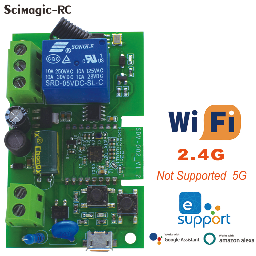 1CH Ewelink Smart Remote Control Wireless Wifi Switch Module DC 12V 7-32V AC 220V 85-250V 2200W RF Receiver 10A wifi Relay DIY