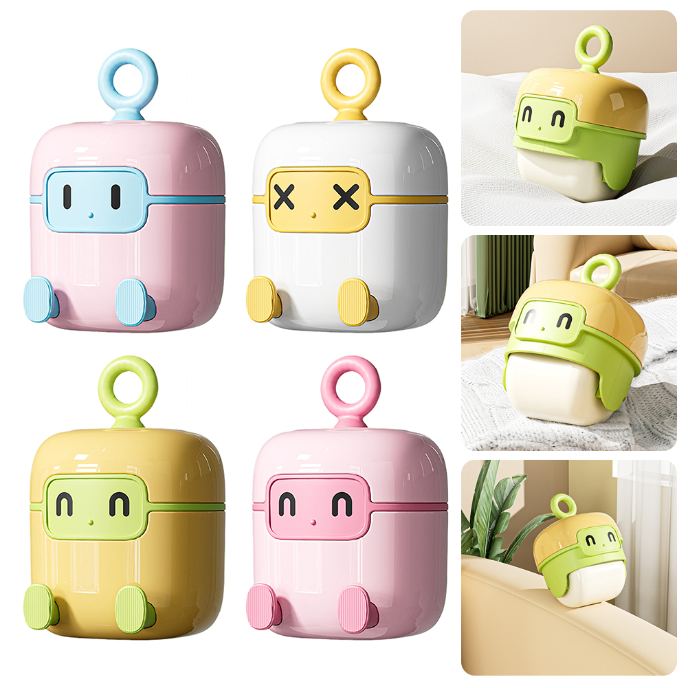 Cute Cartoon Robot Portable Washable Lint Rolle Pet Hair Lint Remover Brush Multipurpose Clothes Fuzz Brush For Carpet Blanket