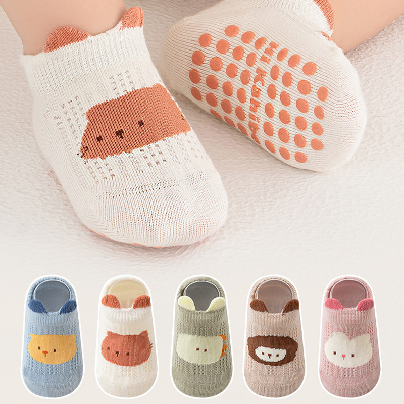 Cartoon Baby Antislip Socks Fun Print Summer Styles Soft Nonslip Newborn Socks For Babies
