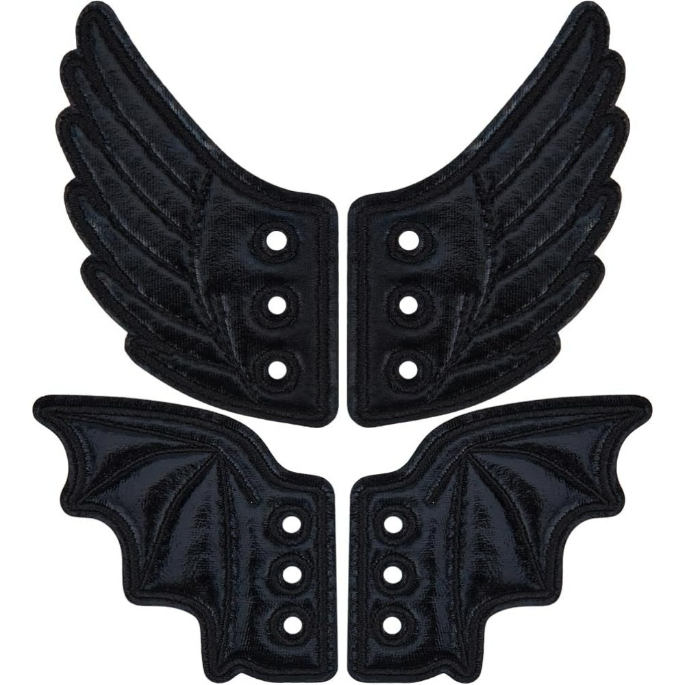 2 Pairs Charms Shoe Wings Accessories Cloth Angel Wings Shoes Lace Decorations for Halloween Boots Skates Sneakers Canvas Sport