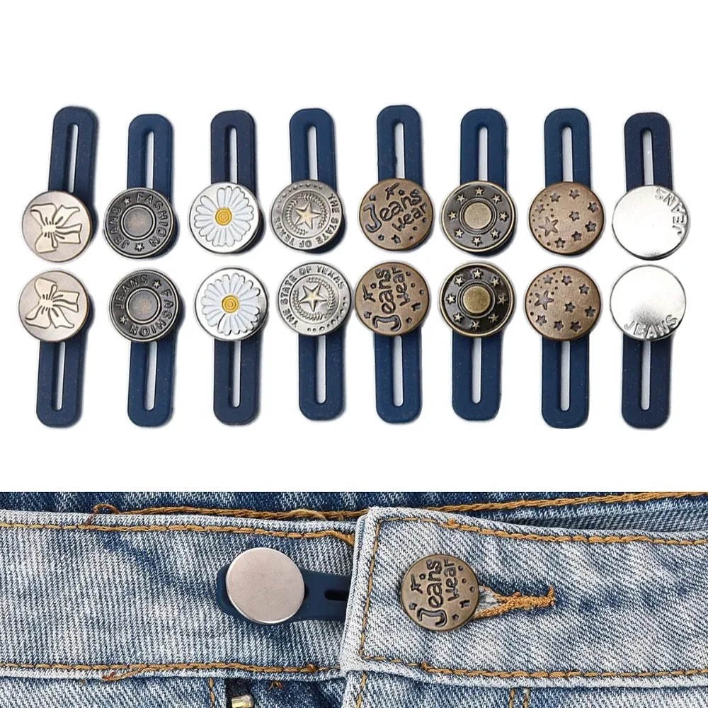 8pcs Button Extenders for Women Men Pants Jeans Waist Extender Button Pants Expander Buttons, Instant and Easy To Use