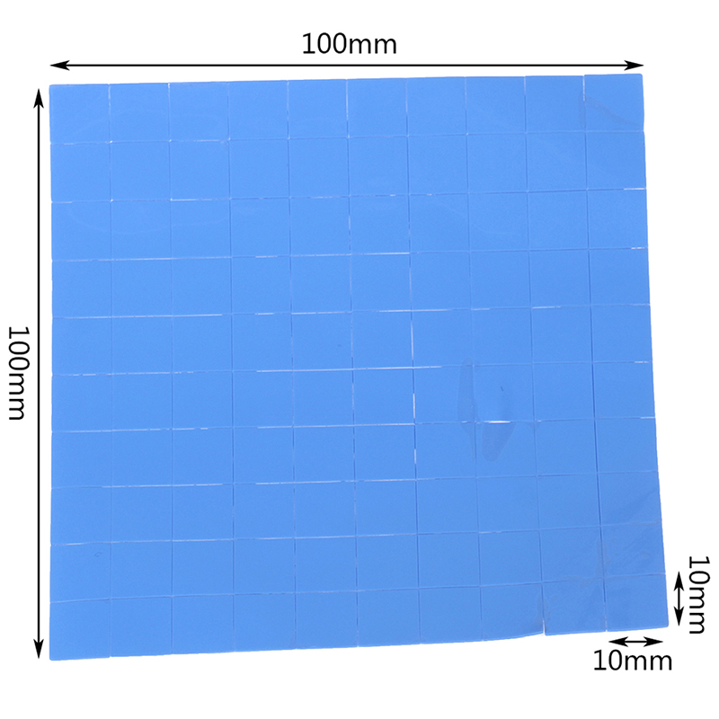 100 Pcs 100*100*0.5mm Heatsink Cooling Thermopad Thermal Pads For CPU GPU Blue Conductive Silicone Gelid Thermal Pad