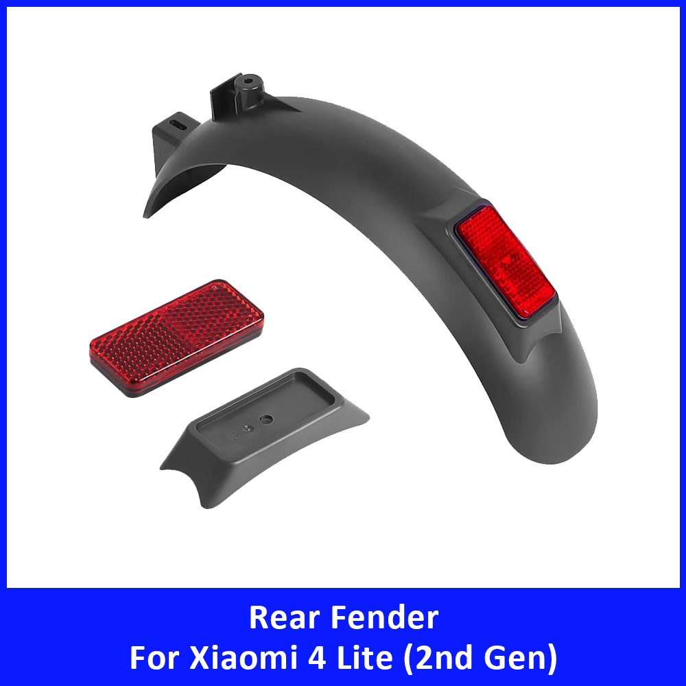 Rear Fender Assembly for 4 Lite 2nd Gen Rear Mudguard with Reflector and Fixed Seat for Scooter Accessories Parts