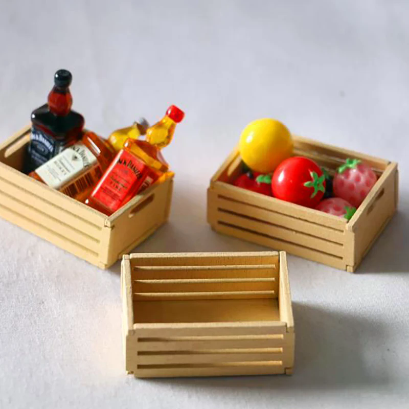 NEW 3pcs Dollhouse Miniature Mini wooden fruit frame For 1:12 Dollhouse
