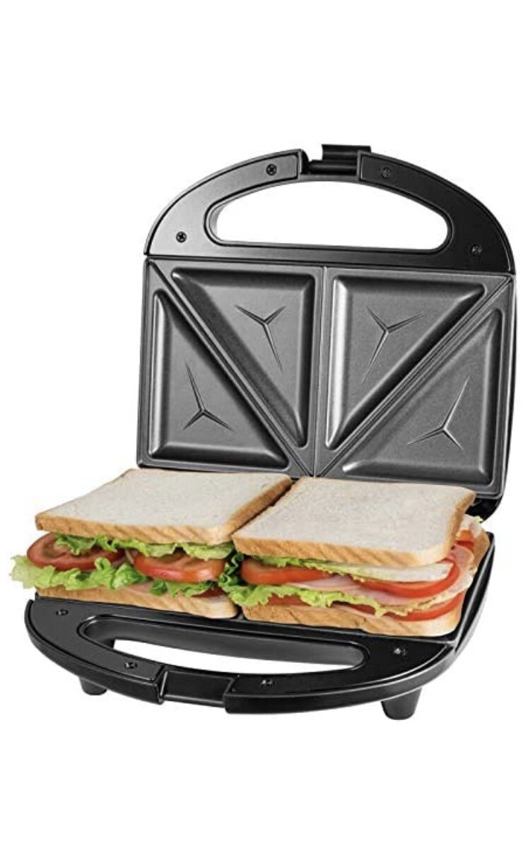 Electric Grill Machine-Sandwich Toaster and Panini Maker with Non-Stick Plates Stainless Steel 750W