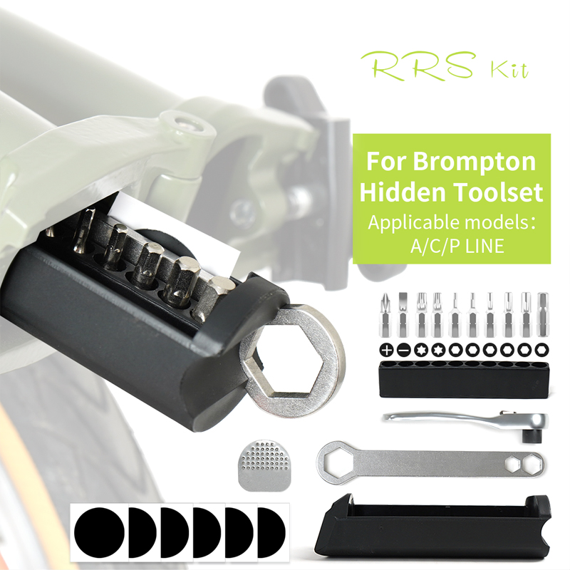 RRSKIT For Brompton Folding Bicycle Hidden Built-in Repair Tool Set Bike Frame Inner Storage Portable Bicycle Repair Wrench Tool