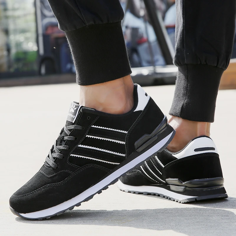New Leather Men Running Shoes Winter Warm Unisex Sneakers Lightweight Women Walking Shoes Soft Insole Sports Shoes Lace Up