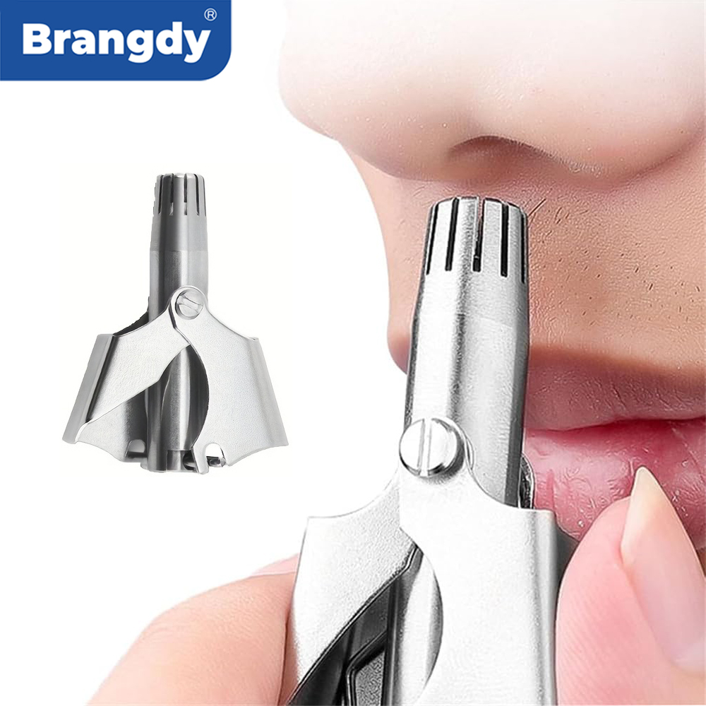 Mens hand mobile stainless steel nose Manual washable portable ear Nose hair trimmer 1 set