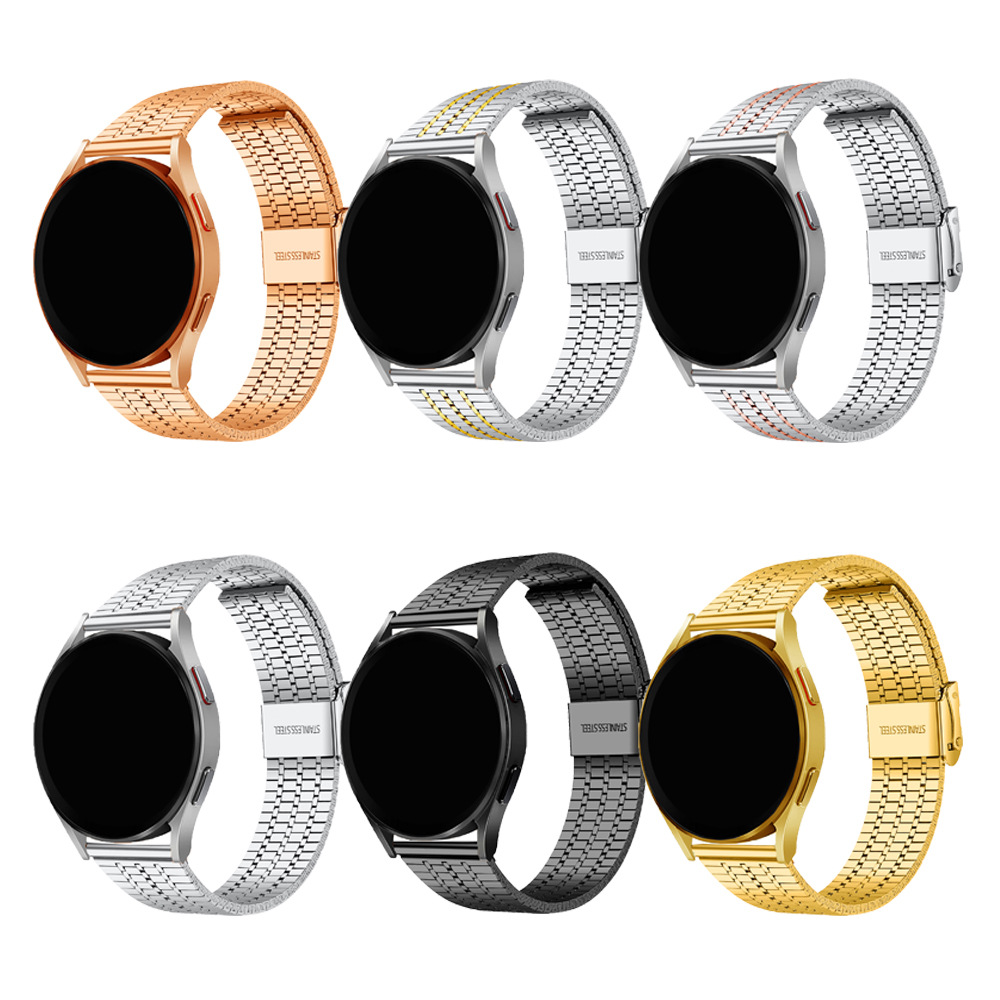 20/22mm Metal Strap with Safe Buckle Suit for The Huawei GT5 Quick-release Seven-bead Milanese Stainless Steel Strap