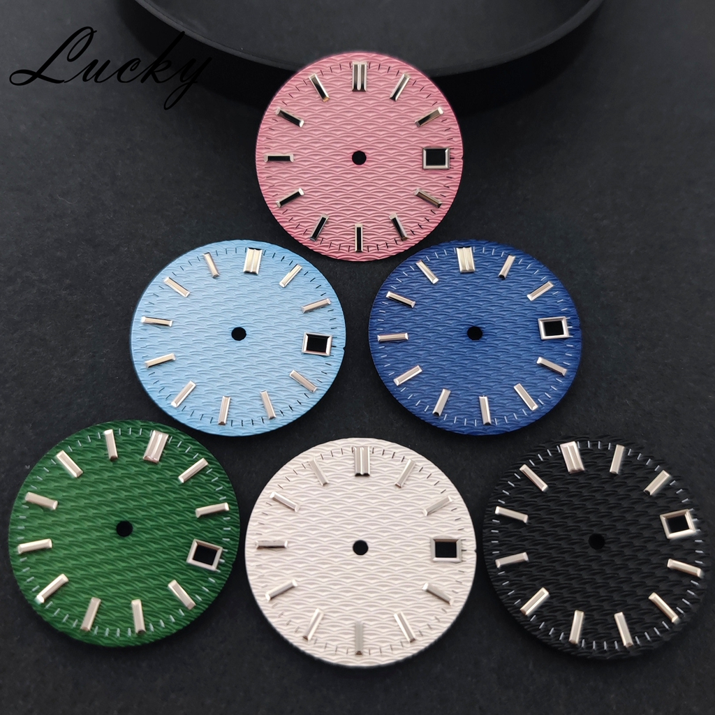 28.5mm High Quality NH35 Watch Dial Wave Textured Surface No Luminescence Watch Faces Watch Accessories for NH35 NH36 Movement
