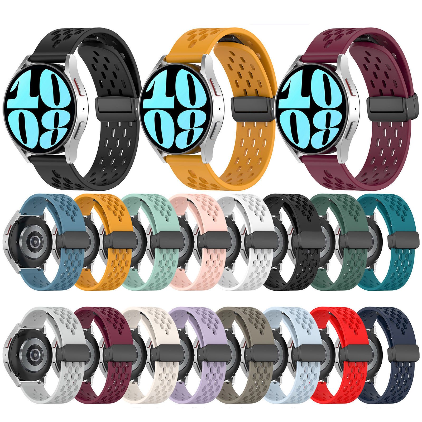 Magnetic Buckle Strap for MEVADEN MD56 Y22 MD52 NX19 MK60 K62 22mm 20mm Silicone Band for MEVADEN Y22 MD52 MD56 Accessorie