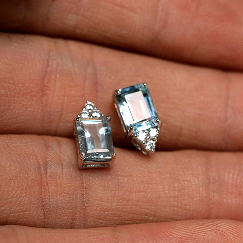 Huitan New Fashion Rings for Women Geometric Colorful Cubic Zirconia Luxury Female Rings Temperament Bridal Wedding Jewelry