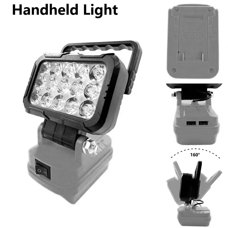 For Dewalt 18V Li-ion Battery Cordless LED Work Light 3 Inch Flashlight Portable Emergency Flood Lamp Camping Lamp