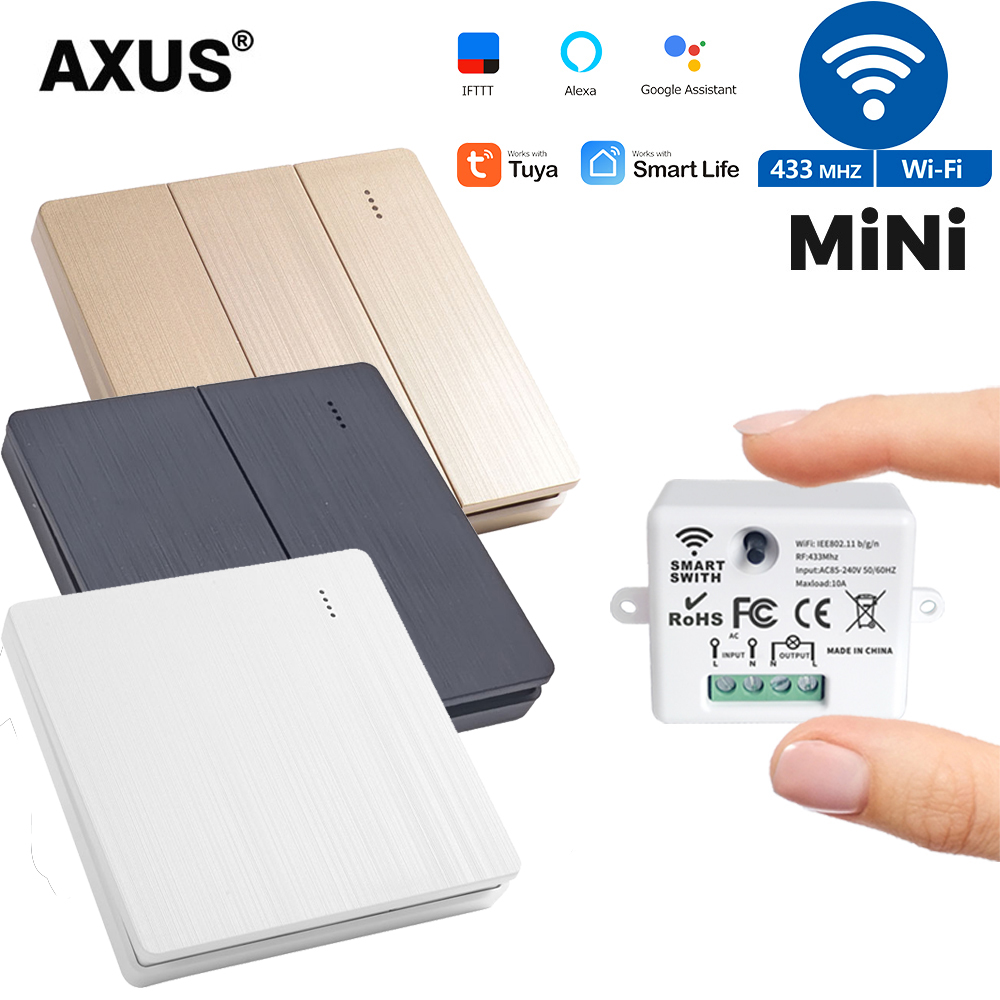 WiFi Smart Wireless Switch 433mhz Light Switch Tuya App Smart Home Smart Breaker For Lighting Interruptor Alexa Home