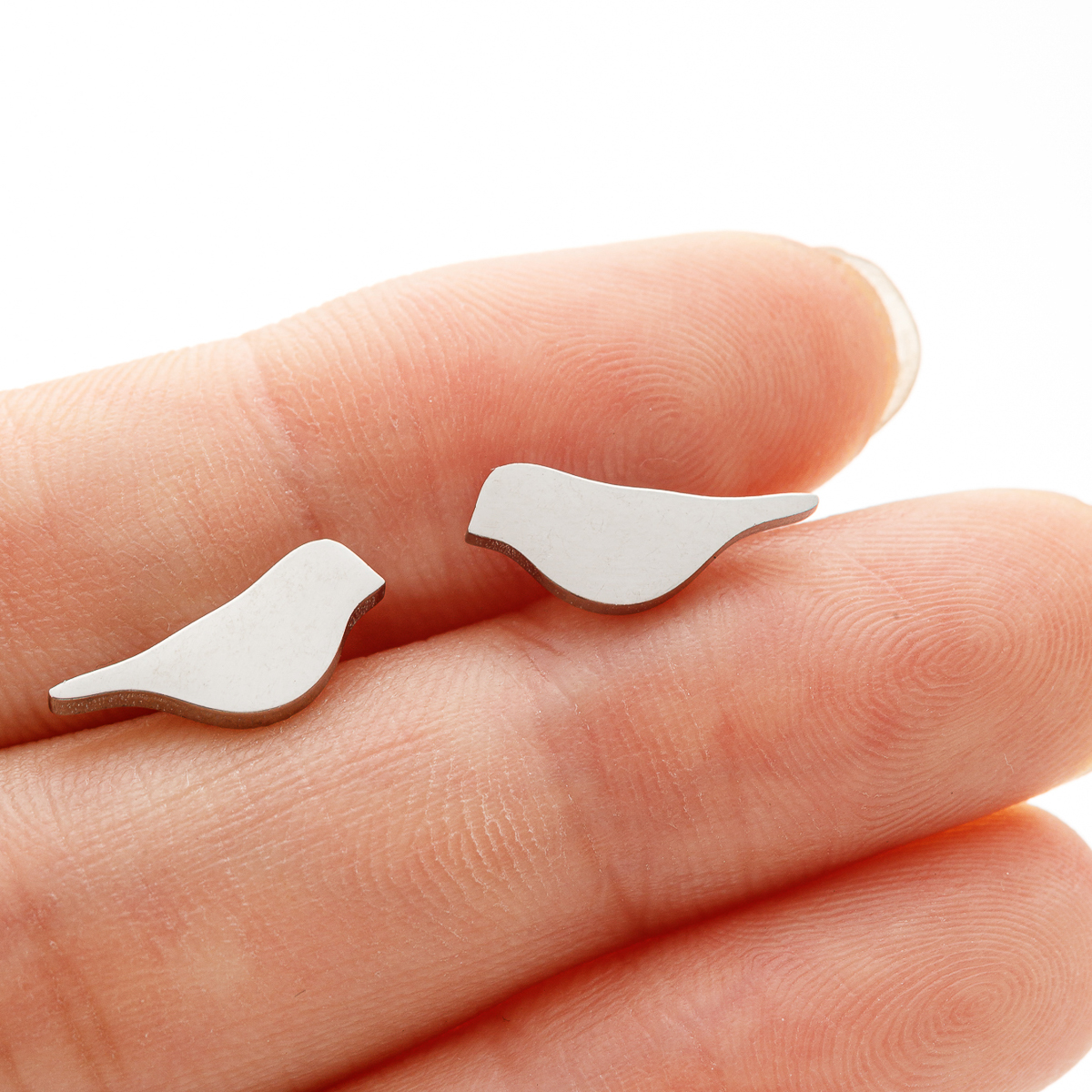 1 Pair Stainless Steel Small Earrings Little Bird Jewelry Women Dove Flamingo Parrot Hummingbird Studs