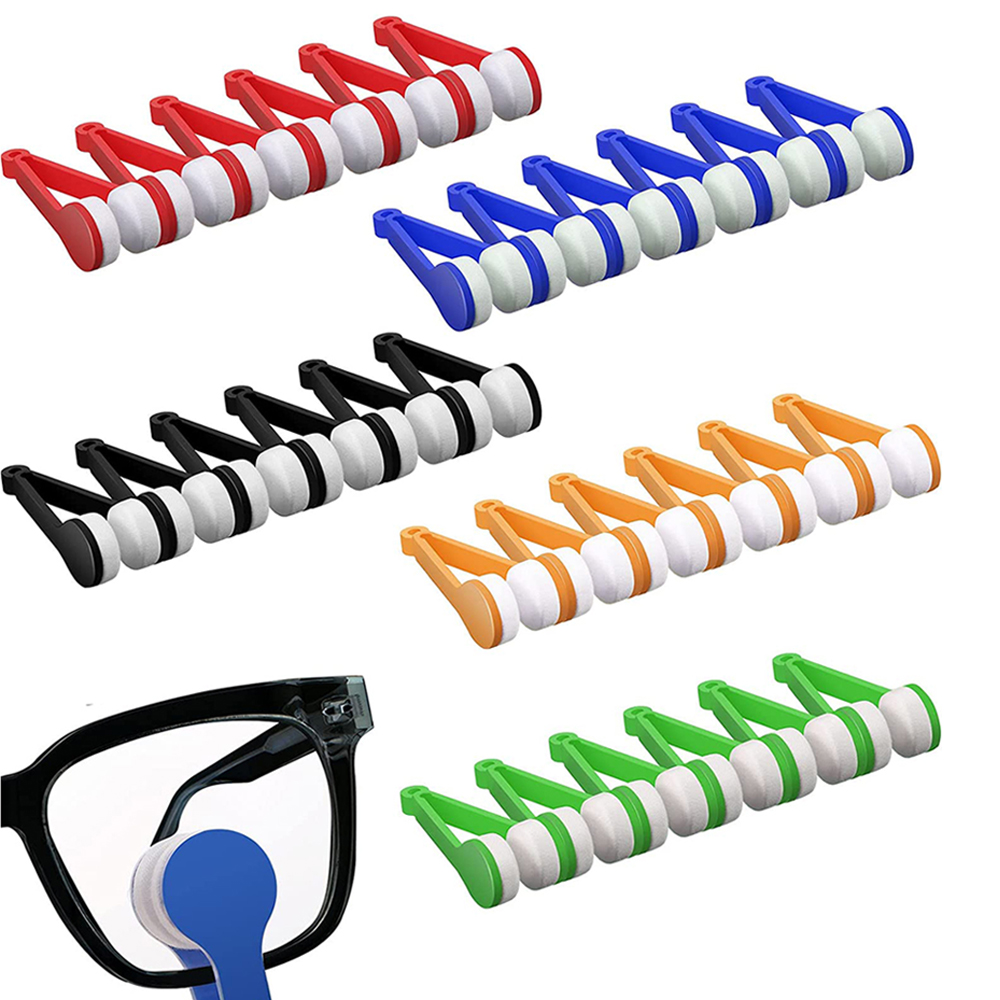 1/2/4Pcs Eyeglass Cleaning Rub Mini Glasses Microfiber Cleaner Sun Glasses Soft Brush Cleaning Clip Color Random
