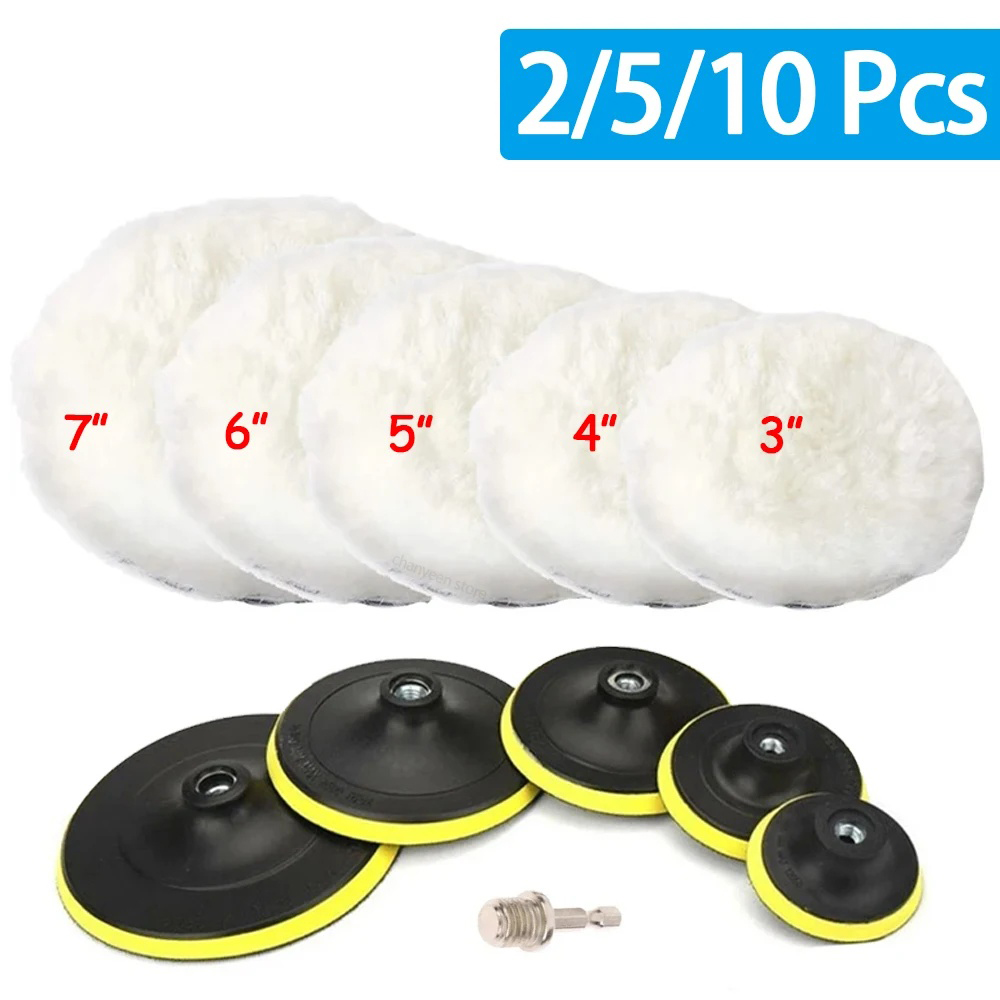 3/4/5/6/7 Inch Polishing Pads Wool Felt Polishing Pad Wheel for Tile Glass Stainless Steel Car Polish Scratche Repair Tools