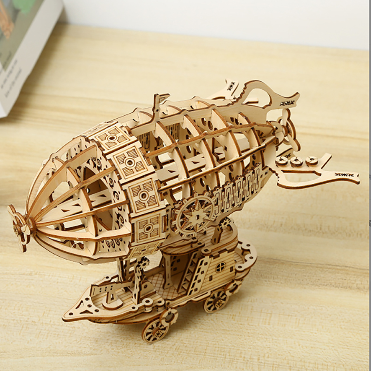 Airship 3D Car Wooden Puzzle Scale Model,DIY Model Kit, Handcraft ,Home Decoration,Mechanical Model Kit, Building Toy