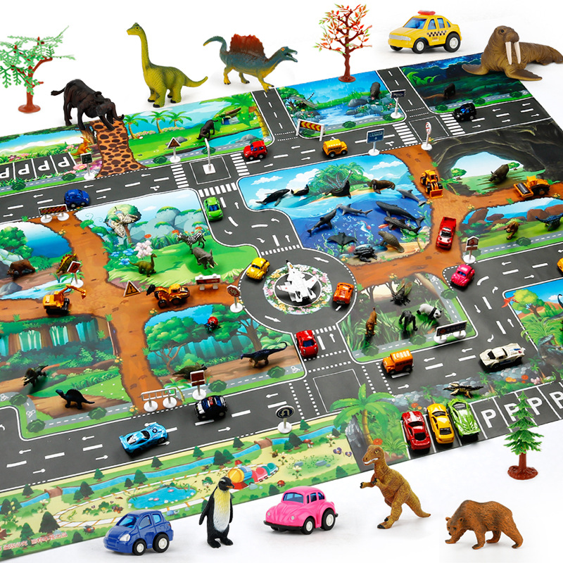 Baby Play Mat City Traffic Car Park Waterproof Parking Lot Kids Playmat Kids Rug Boy Girl Educational Toys for Children Map ​