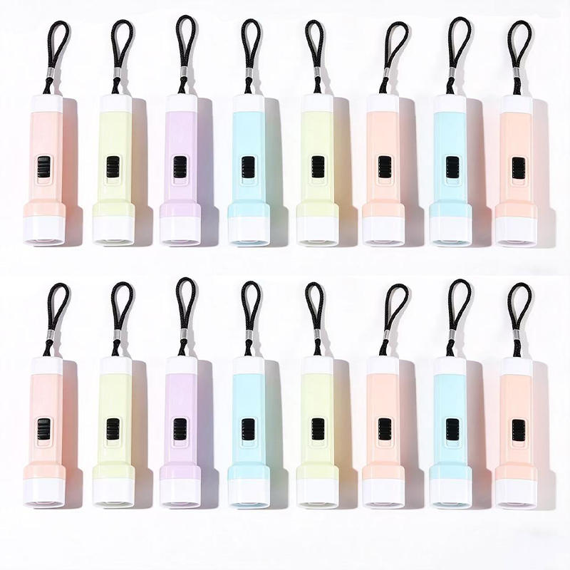 Macaron-Colored High-Power LED Flashlight 16/24/36 Practical Small Household Lighting Lamp for Wholesale Street Stall