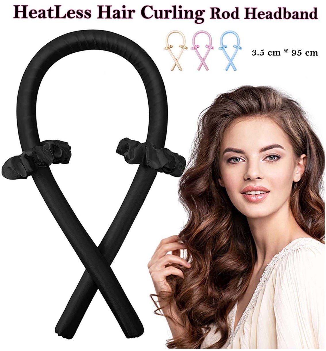 Multicolor HeatLess Hair Curling Rod HeadBand