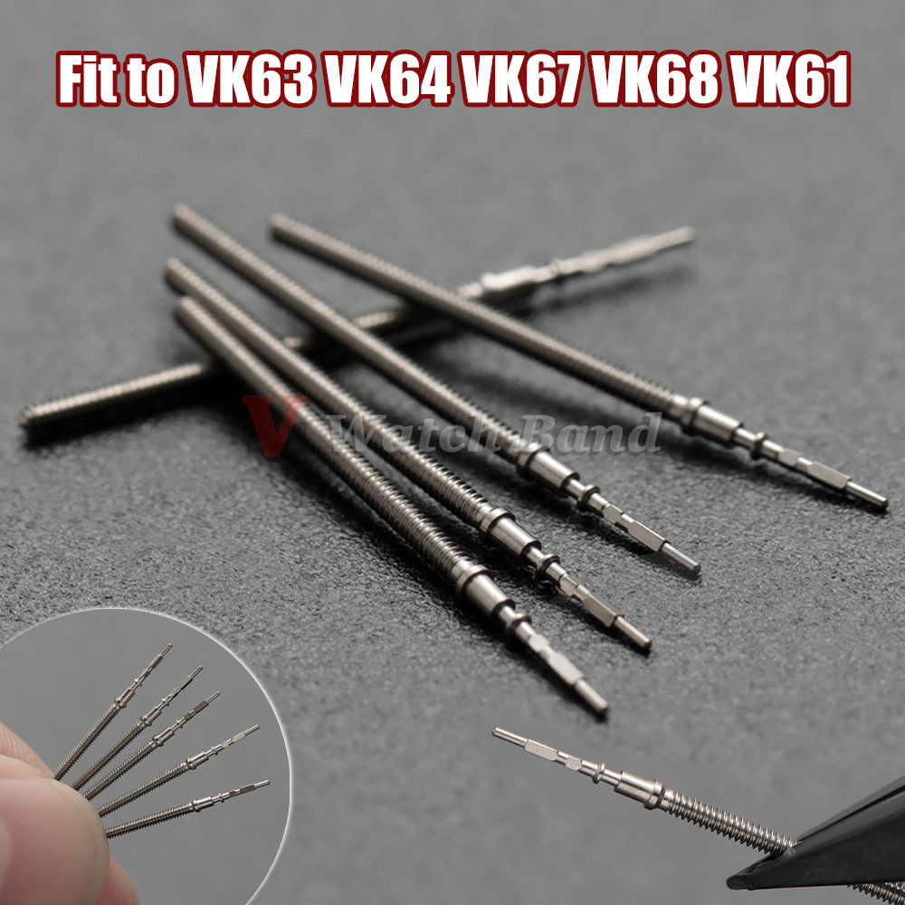 5pcs/2pcs/1pc Watch Steel Stem Crown Kit Watch Parts for VK63 VK64 VK67 VK68 VK61 Movement Watch Stem Spare Parts High Quality