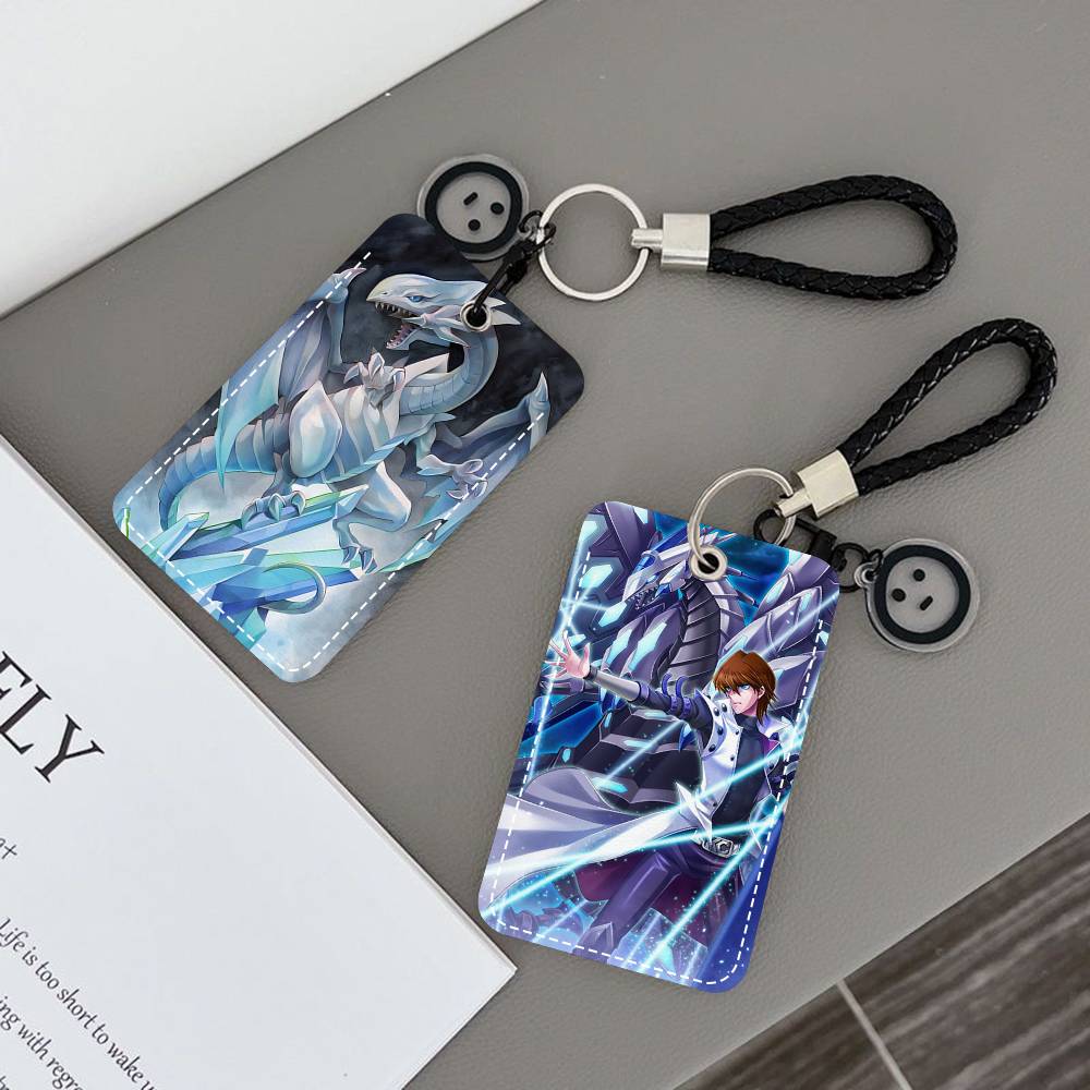 1pc Anime Yu-Gi-Oh Kaiba Seto Blue Eyes White Dragon Card Holde Applicable To Credit Cards Bus Card Soft Leather Rectangular