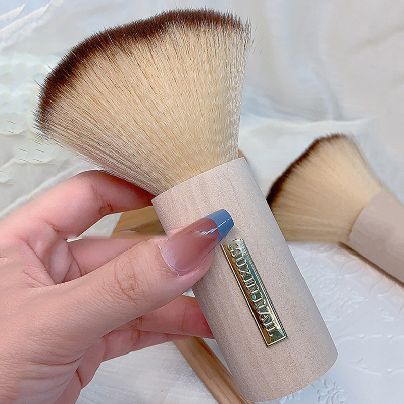1Pc Wooden Handle Nail Art Dust Brush Large Size Round Remove Nail Dust Brush Nail Cleaning Brush Tool Manicure Accessories
