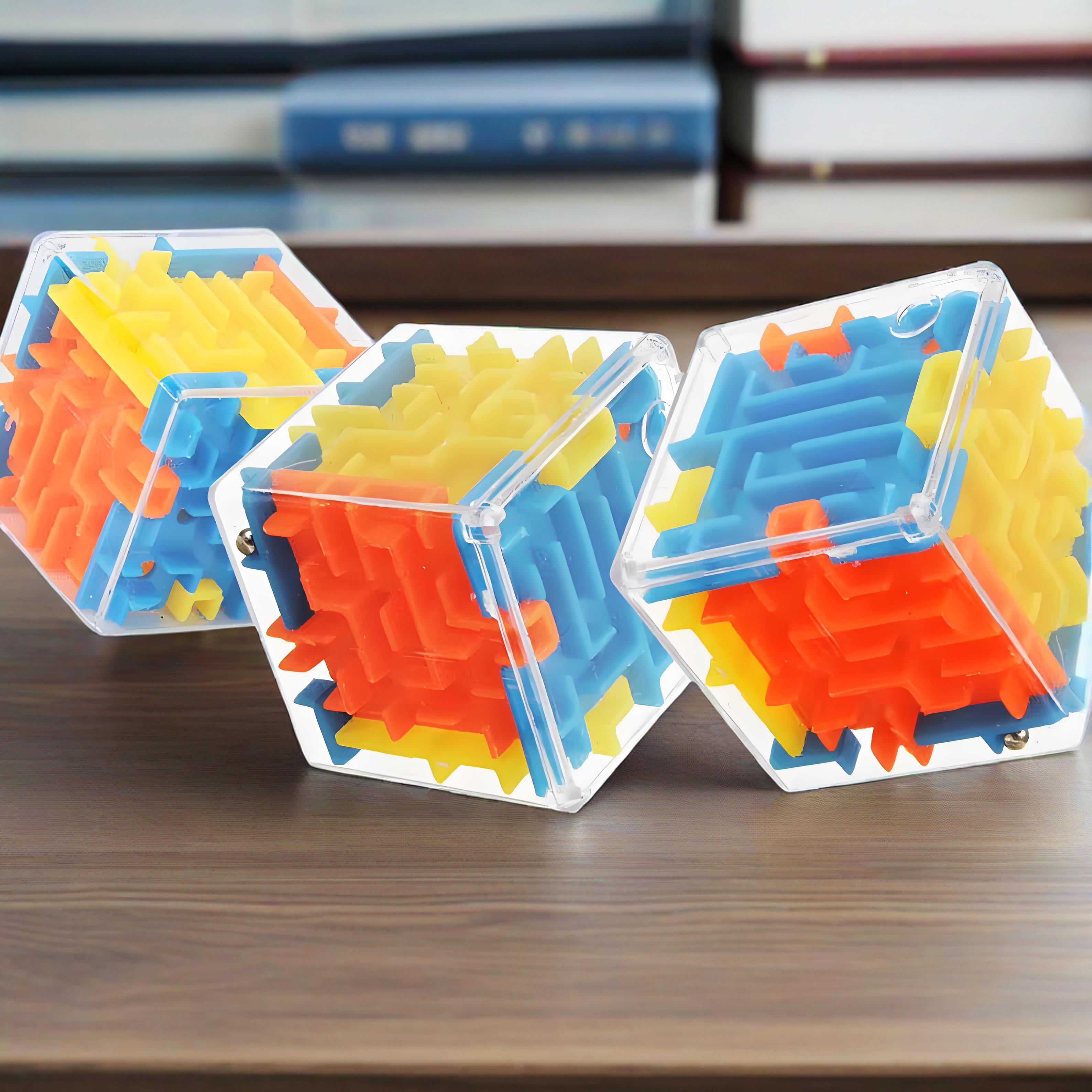 Mini 3D Maze Magic Cube Six-sided Transparent Puzzle Speed Cube Rolling Ball Cubes Maze Toys For Stress Reliever Toys