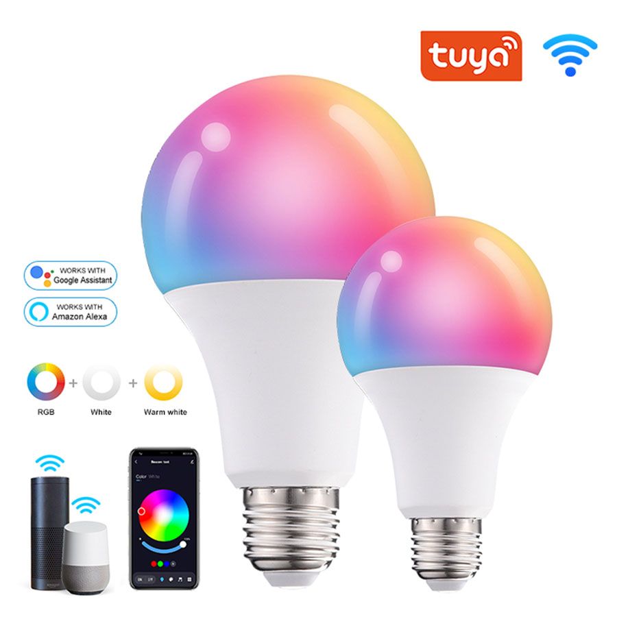 Tuya Smart WiFi E14 Candle Light Bulb 220V 5W 7W 9W Dimmable RGB Lamp Smart Life APP Alexa Home Voice Control Room Decor lightify