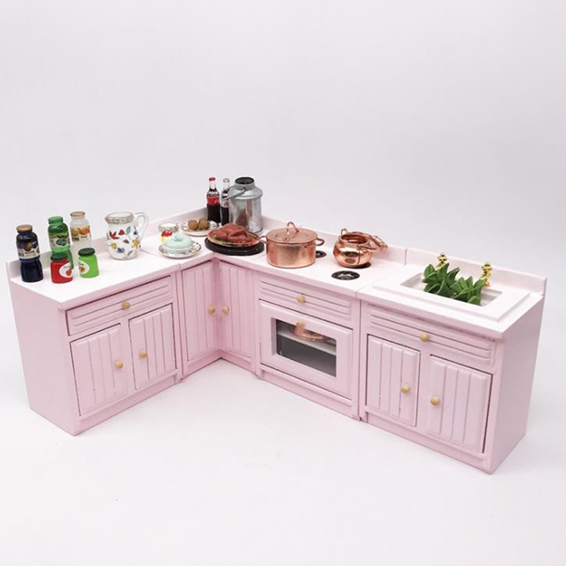 1/12 1/6 Dollhouse Miniature Pink Plastic Wardrobe for Dolls House Accessories