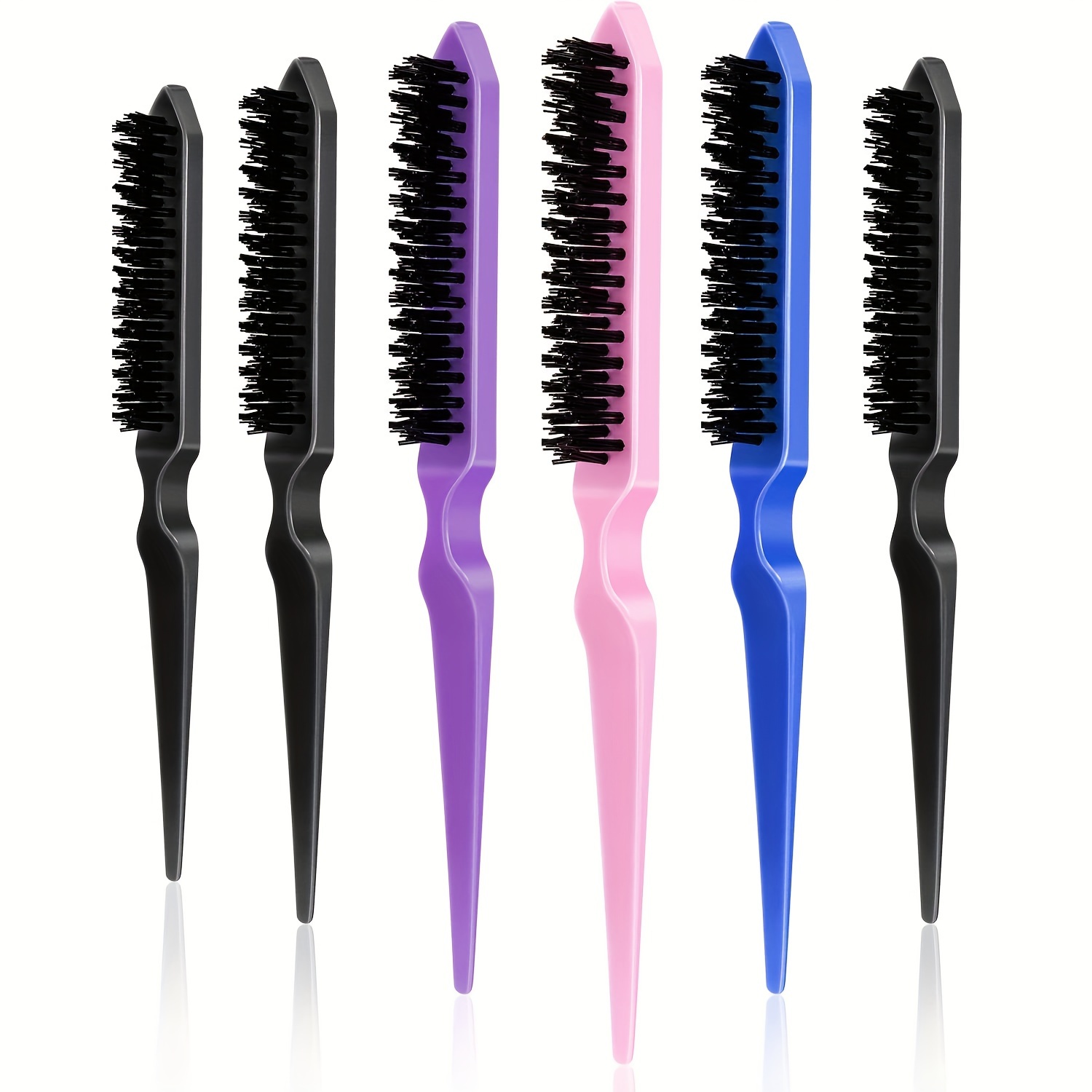 Hairdressing Three Row Hair Comb Fluffy Bristle Nylon Hair Styling Comb Professional Hair Styling Rat Tail Comb Salon