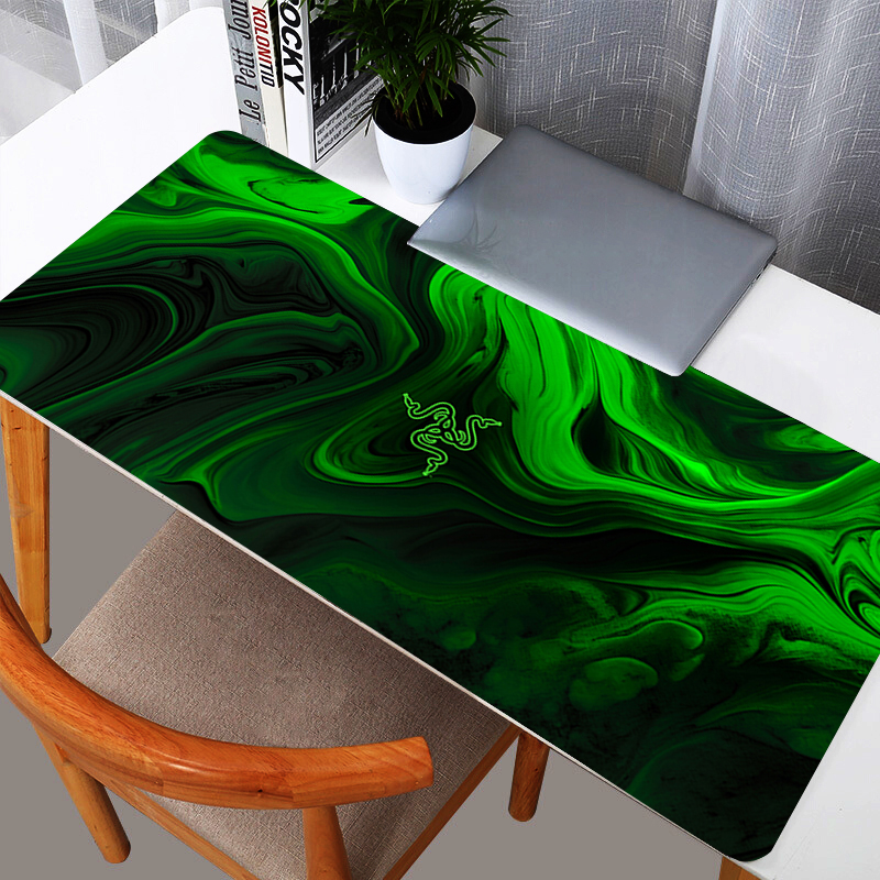 Office games RAZER Large Mouse Pad Gamer Keyboard Mousepad Pc Computer Desk Mat Gaming Pad green Mouse Mats For CS GO LOL 90x40