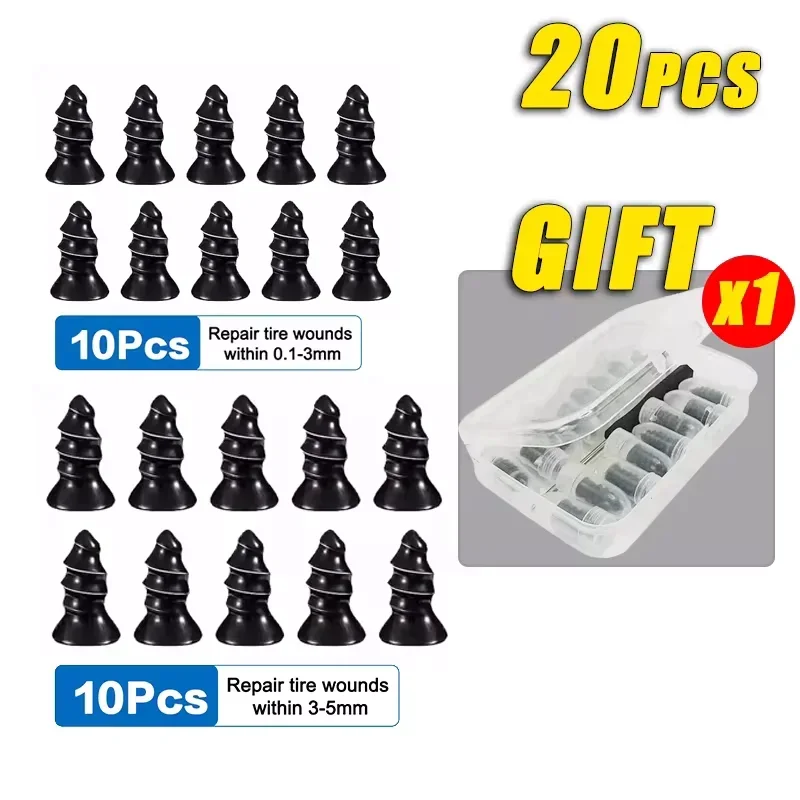 10/20PCS Car Motorcycle Vacuum Tyre Repair Nails Truck Scooter Bike Tire Puncture Repair Tubeless Tools Metal Accessories