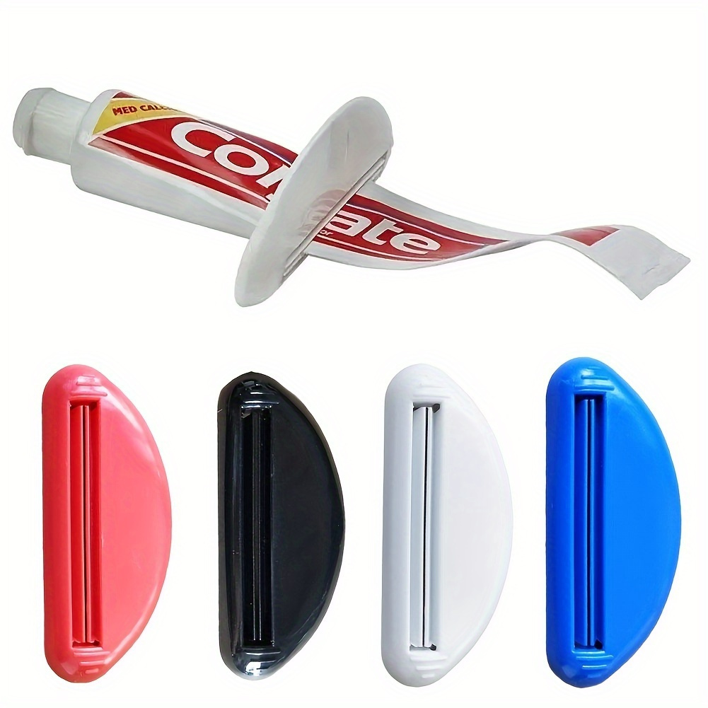 4Pcs Random Color Plastic Toothpaste Squeezer Non-Slip Design for Bathroom Prevents Waste Saves Time Durable Bathroom Accessory