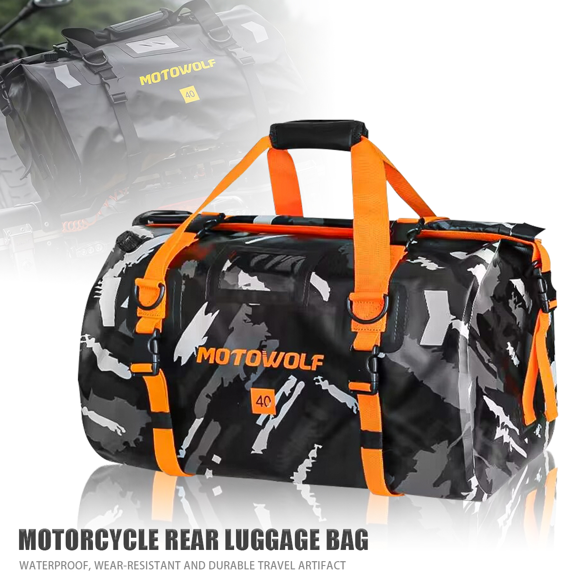 Waterproof Motorcycle Tail Bag PVC Saddle Dry Luggage Outdoor Back Sear Pack Motorbike Pannier Shoulder Bag Travel