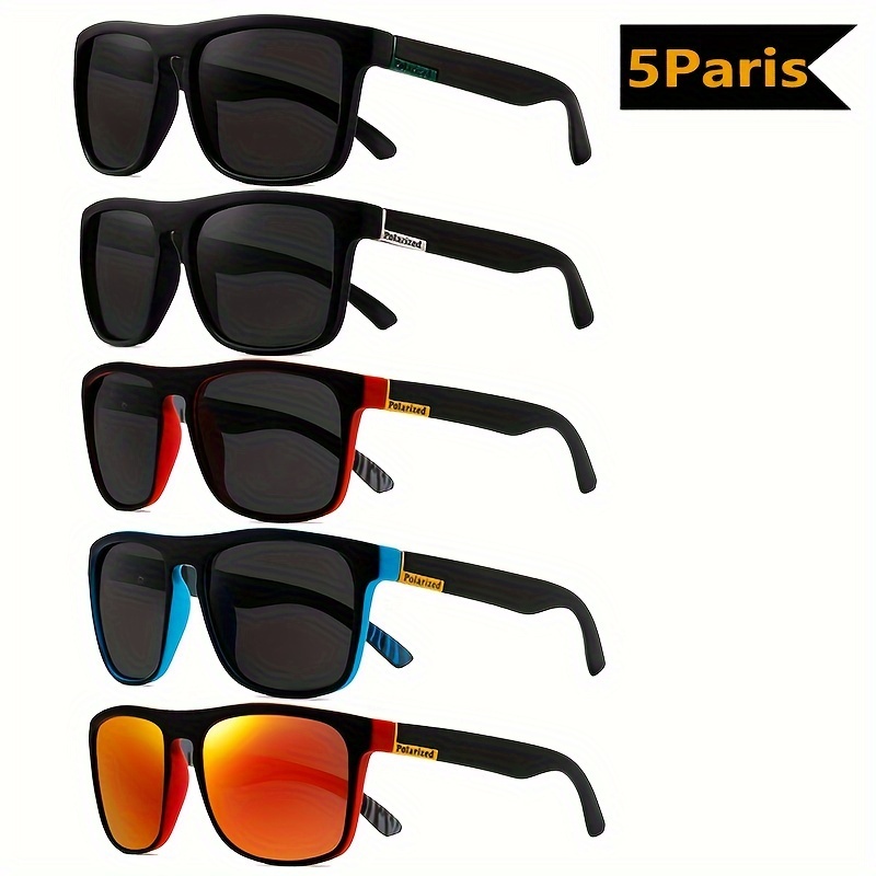 5 Pairs of Glasses Set Square Frame Party Style Fashionable Glasses Combination